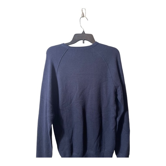 𝅺PETER MILLAR CROWN MEN'S COTTON MERINO CREW SWEATER in navy blue - Picture 2 of 11